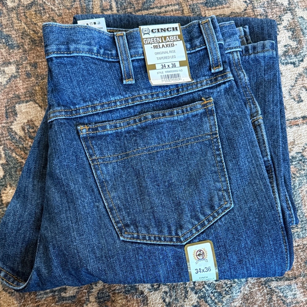 Cinch Green Label Relaxed Fit Men's Jeans - Blue Denim
